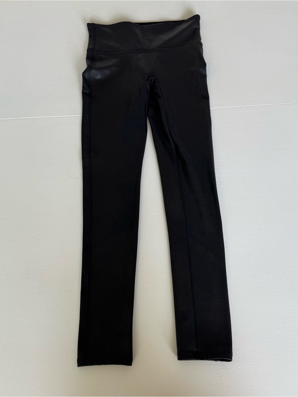 Spanx Faux Leather High-Waist Black Leggings Small Petite